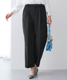 nissen | ウール調ふんわりジャージータックワイドストレートパンツ（しわになりにくい・ウォッシャブル）（セットアップ対応）<大きいサイズ有>(パンツ)