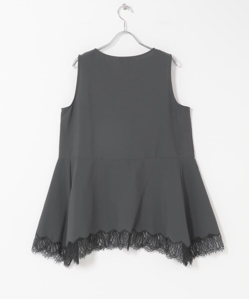URBAN RESEARCH ROSSO（アーバンリサーチロッソ）の「CHIGNON　ヘムレースサテンタンクトップ（タンクトップ・レディース・OWHITE/BLACK・Free）」の12枚目の写真