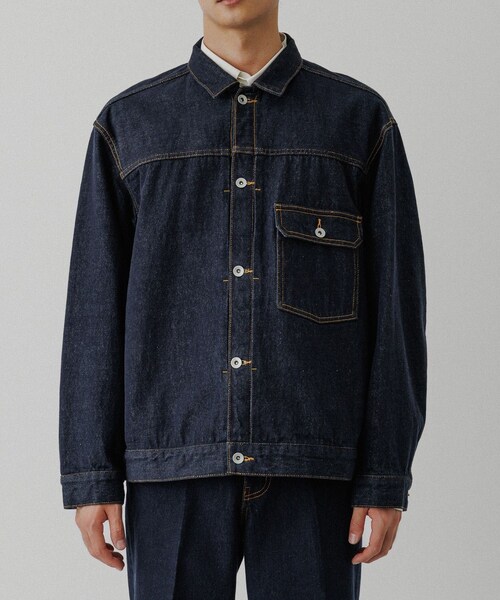 ADAM ET ROPE'(アダムエロペ)の「13oz デニムトラッカーズジャケット / ADAM ET ROPE' JEANS(デニムジャケット・メンズ・ブラック系/ネイビー・L/M/S)」の9枚目の写真