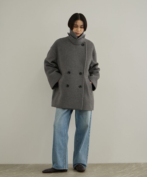 ADAM ET ROPE'(アダムエロペ)の「【WEB限定】FABRICA ダブルクロスPコート(ピーコート・レディース・グレー/ブラウン/カーキ/ネイビー・M/S)」の18枚目の写真