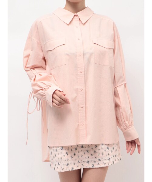 CALNAMUR（カルナムール）の「バックリボンオーバーコットンシャツ（シャツ/ブラウス・レディース・ピンク/イエロー/ベージュ・F）」の8枚目の写真