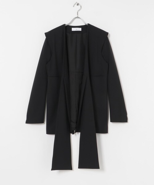 URBAN RESEARCH（アーバンリサーチ）の「Po/　Wool jacket（ノーカラージャケット・レディース・BLACK・2）」の2枚目の写真
