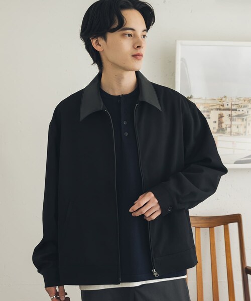 SENSE OF PLACE by URBAN RESEARCH（センスオブプレイスバイアーバンリサーチ）の「FLカラージップブルゾン（ブルゾン・メンズ・BLK×BLK/GRY×BLK/D.BRN×BRN・M/L）」の4枚目の写真