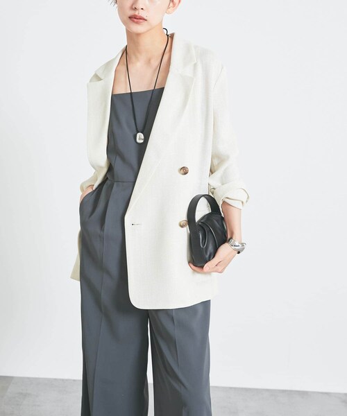 URBAN RESEARCH ROSSO（アーバンリサーチロッソ）の「カラミダブルジャケット（テーラードジャケット・レディース・black×off/beige×off・36/38）」の5枚目の写真
