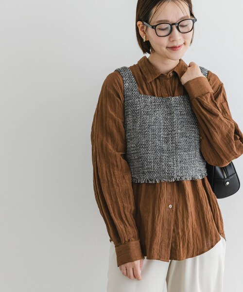 URBAN RESEARCH ROSSO（アーバンリサーチロッソ）の「F by ROSSO　ツイードビスチェ+ワイドパンツ（セットアップ・レディース・BLUE/BLACK・36/38）」の21枚目の写真