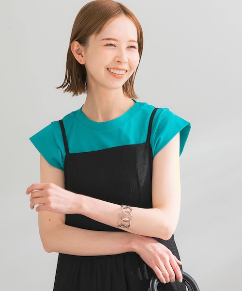URBAN RESEARCH ROSSO（アーバンリサーチロッソ）の「フレンチTシャツ（Tシャツ/カットソー・レディース・BROWN/OFFWHITE/CHARCOAL/BLACK/TURQUOISE/PINK・FREE）」の5枚目の写真