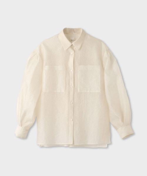 ROPE'(ロペ)の「【一部店舗限定】【REALM(レルム)】SHEER SHIRT|シアービッグシャツ(シャツ/ブラウス・レディース・ブラック/ホワイト/ベージュ・38)」の1枚目の写真
