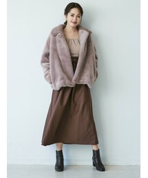 dazzlin | ハイウエストコンビワンピース(ワンピース)