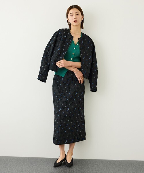ROPE'(ロペ)の「ジャガードタイトスカート/セットアップ対応・イージーケア(スカート・レディース・ブラック/ベージュ・36/38)」の7枚目の写真
