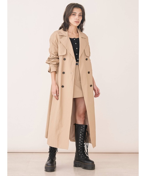 EVRIS（エヴリス）の「チェーンベルトトレンチコート【セットアップ着用可能】（トレンチコート・レディース・パープル/ブラック/グリーン/ベージュ・F）」の13枚目の写真