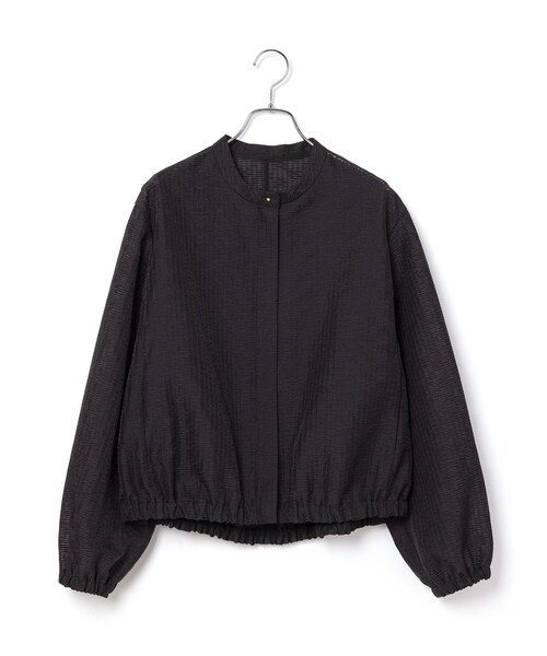 ROPE'（ロペ）の「シアージャガードライトブルゾン（ブルゾン・レディース・ブラック/ベージュ系・F）」の4枚目の写真