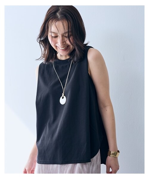 nissen（ニッセン）の「ノースリーブカットソートップス【OtonaSMILE】（Tシャツ/カットソー・レディース・黒/ブラウン・M/L/LL/3L/4L/5L）」の13枚目の写真