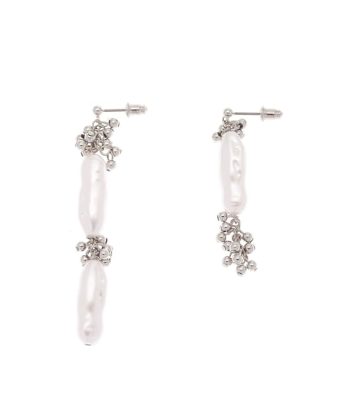 LAGUNAMOON（ラグナムーン）の「LADYキャビアビーズ淡水ピアス（ピアス（両耳用）・レディース・シルバー/ゴールド・F）」の4枚目の写真