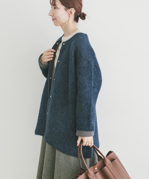 ITEMS URBANRESEARCH（アイテムズ アーバンリサーチ）の「ダブルフェイスミドルカーディガン（テーラードジャケット・レディース・L.BLU/NVY/BRN・Free）」の18枚目の写真