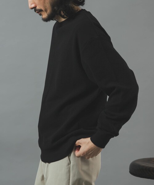 ITEMS URBANRESEARCH(アイテムズ アーバンリサーチ)の「ワッフルロングスリーブカットソー(Tシャツ/カットソー・メンズ・OLV STRIPE/BLACK/WHITE/NVY STRIPE・M/L)」の10枚目の写真