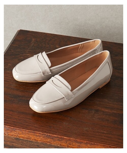 nissen（ニッセン）の「【ゆったり幅広】シンプルスクエアトゥローファーシューズ（ワイズ４Ｅ）（バレエシューズ・メンズ・黒/ブラウン/グレージュ(エナメル調)・M=23.0~23.5cm/4E/L=24.0~24.5cm/4E/LL=25.0~25.5cm/4E/3L=26.0~26.5cm/4E）」の7枚目の写真