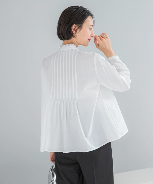 URBAN RESEARCH ROSSO（アーバンリサーチロッソ）の「フリルネックレースデザインシャツブラウス（シャツ/ブラウス・レディース・OFF WHITE/ASH/BLACK・Free）」の12枚目の写真