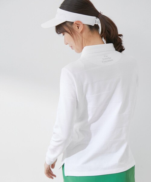 ROPE'（ロペ）の「【UV】【吸水速乾】クールマックスリンクス長袖ポロ（ポロシャツ・レディース・ホワイト/ネイビー・L/M/S）」の18枚目の写真