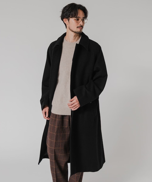 URBAN RESEARCH（アーバンリサーチ）の「WOOL BEAVER BELTED COAT（ステンカラーコート・メンズ・BLACK/MOCHA/BROWN・M/L）」の7枚目の写真
