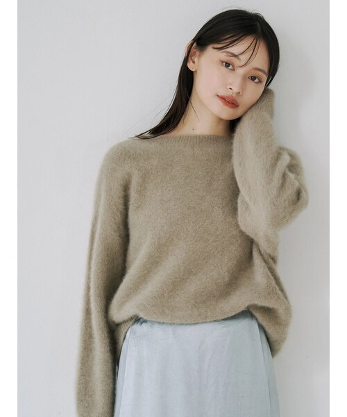 TONAL（トーナル）の「PREMIUM FOX×CASHMERE Vネックプルオーバー（ニット/セーター・レディース・オフホワイト/グレー/ピンク/アイスブルー/ベージュ・M）」の8枚目の写真