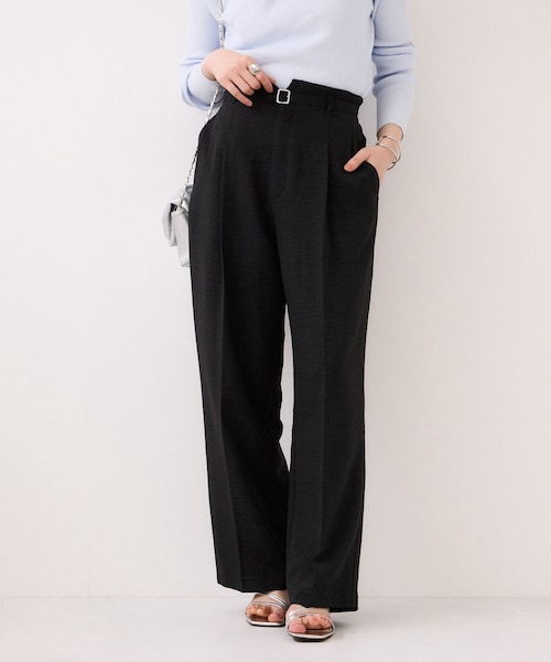 VIS（ビス）の「【WEB限定】美easyリネンライクベルテッドストレートパンツ/イージーケア・接触冷感（その他パンツ・レディース・ブラック/グレー/キナリ/ピンク・L/M/S/SS）」の2枚目の写真