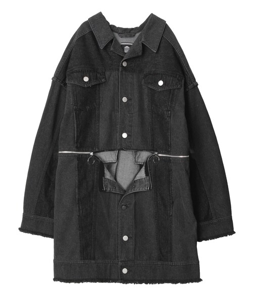 PAMEO POSE（パメオポーズ）の「3Way Denim Mix Coat（その他アウター・レディース・ブラック/レッド/インディゴ・F）」の2枚目の写真