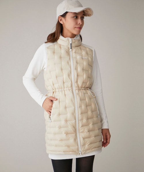 ROPE'（ロペ）の「【撥水】ストレッチナイロン　ダウンワンピース（ワンピース・レディース・ホワイト/ベージュ/ネイビー・L/M/S）」の4枚目の写真