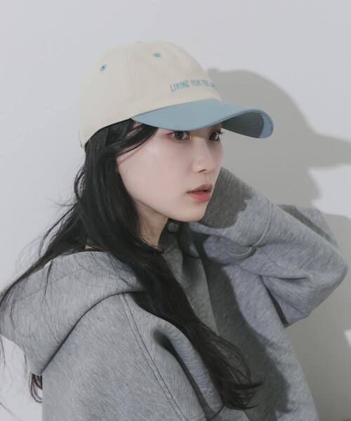 SMELLY（スメリー）の「weekendバイカラーキャップ（キャップ・レディース・IVO/BLU/BRN/CGY/NVY/BEG・-）」の8枚目の写真