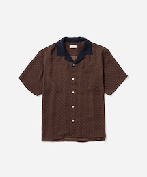 Hester Dot Print Open Collar SS Shirt