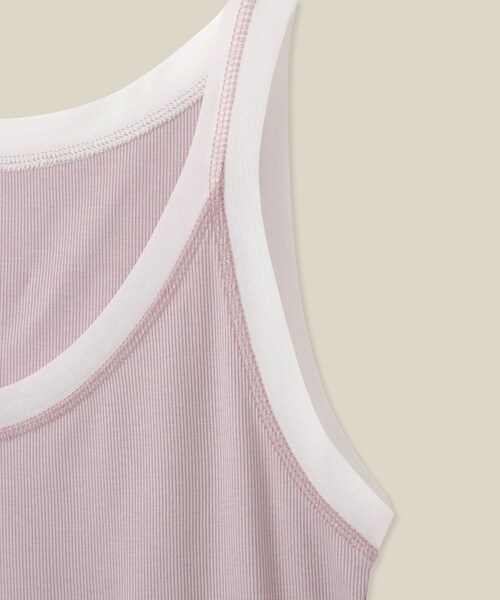 ROPE'（ロペ）の「【WEB・一部店舗限定】【接触冷感/UVカット】チュールコンビテレコタンクトップ（タンクトップ・レディース・ブラック/ホワイト/ピンク・F）」の16枚目の写真