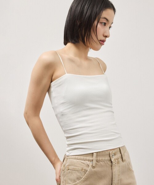 ADAM ET ROPE'（アダムエロペ）の「【OUR WACOAL×ADAM ET ROPE'】コットン混カップインベアトップキャミソール（キャミソール・レディース・ブラック/ホワイト/オリーブ・L/M/S）」の16枚目の写真