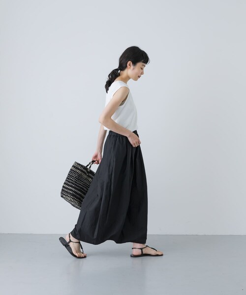 かぐれ（カグレ）の「フライスノースリーブカットソー（タンクトップ・レディース・GREGE/OFF/BLACK・FREE）」の10枚目の写真