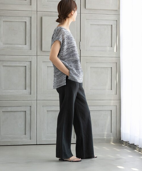 URBAN RESEARCH（アーバンリサーチ）の「メランジメッシュニット（ニット/セーター・レディース・CHARCOAL/BEIGE/GREEN・FREE）」の7枚目の写真