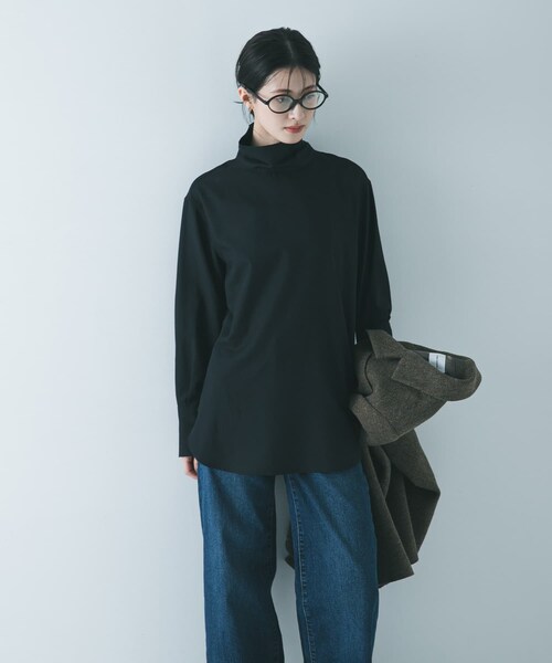 URBAN RESEARCH(アーバンリサーチ)の「TRソフトツイルハイネックシャツ(シャツ/ブラウス・レディース・IVORY/BLACK・Free)」の15枚目の写真