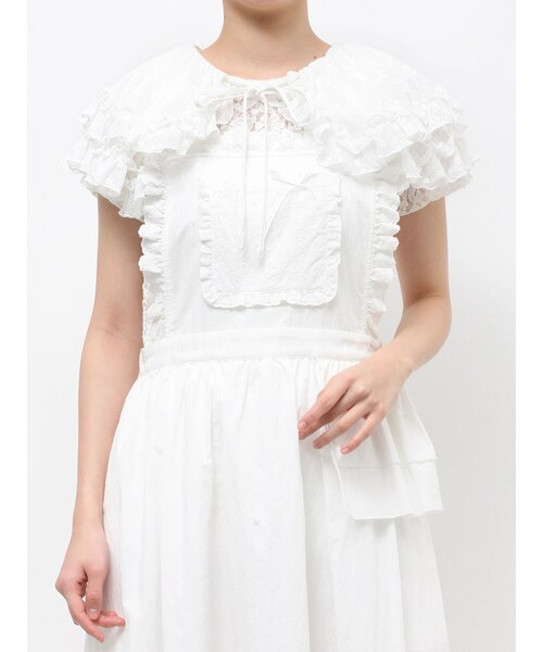 merry jenny（メリージェニー）の「sheer frill 2wayつけ襟（付け襟・レディース・オフホワイト/アイボリー/ピンク・F）」の2枚目の写真