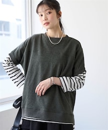 nissen | ＜大きいサイズ＞綿１００％着まわし自由自在ゆったりスウェットTシャツ(スウェット)