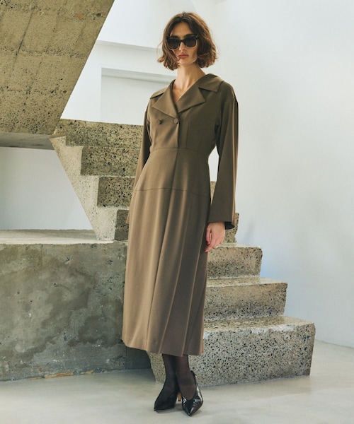 ROPE'(ロペ)の「【一部店舗限定】【REALM(レルム)】COLLARED DRESS|ドレス(ワンピース・レディース・カーキ/ネイビー・36/38)」の6枚目の写真