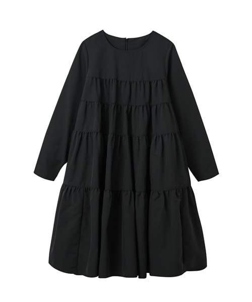 nissen（ニッセン）の「ティアードミニワンピース（ワンピース・レディース・ミルキーベージュ/クロ・PSS/PS/PM/PL）」の8枚目の写真