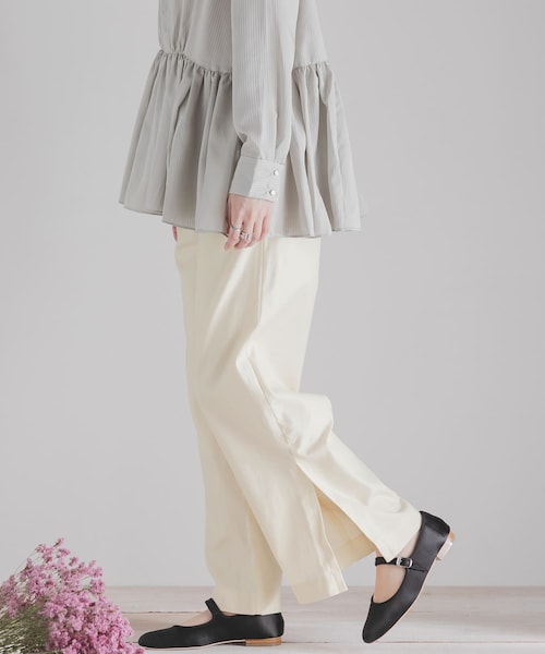 SENSE OF PLACE by URBAN RESEARCH(センスオブプレイスバイアーバンリサーチ)の「スリットワイドパンツ(その他パンツ・レディース・IVORY/GREIGE/BEIGE・S/M)」の5枚目の写真