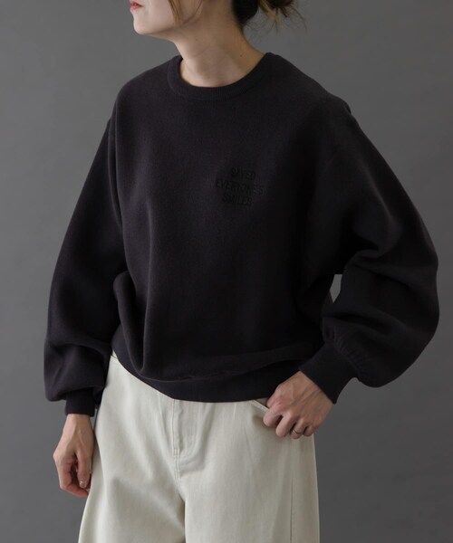 URBAN RESEARCH DOORS(アーバンリサーチドアーズ)の「FORK&SPOON エンブロイダリーロゴニットプルオーバー(ニット/セーター・レディース・NAVY/GRAY・1)」の2枚目の写真