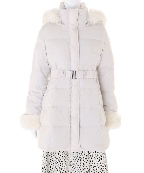 MERCURYDUO（マーキュリーデュオ）の「ファー付アライドロングダウン（ダウンジャケット/コート・レディース・アイボリー/ブラック・S/M/F）」の5枚目の写真