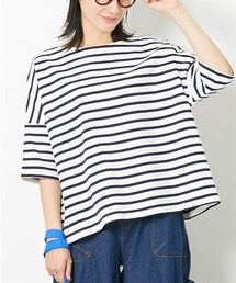 Le temps riche | バスクボーダーハーフスリーブＴシャツ＜Letempsriche＞(Tシャツ/カットソー)