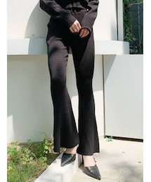 GYDA | ハイウエストリブニットフレアパンツ(その他パンツ)