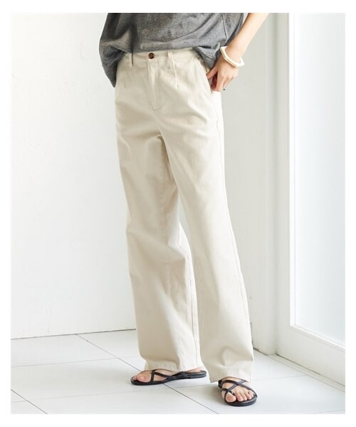nissen（ニッセン）の「＜大きいサイズ＞スマイルさんのためのキレイに見えるワイドパンツ（ゆったりヒップ）（パンツ・レディース・ベージュ/ミルキーベージュ/パープル/カーキ/黒/オールドローズ・L/LL/3L/4L/5L/6L/8L/10L）」の18枚目の写真