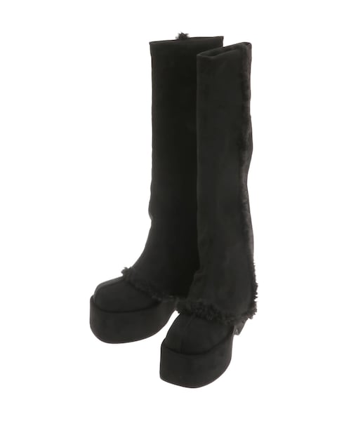 EMODA（エモダ）の「MOUTON COVER BOOTS（その他シューズ・レディース・アイボリー/ブラック/ブラウン/ベージュ・S/M/L）」の6枚目の写真