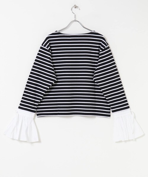 URBAN RESEARCH ROSSO（アーバンリサーチロッソ）の「Mewl　シャツスリーブボーダーTOPS（Tシャツ/カットソー・レディース・OWHITE/BLACK・Free）」の14枚目の写真