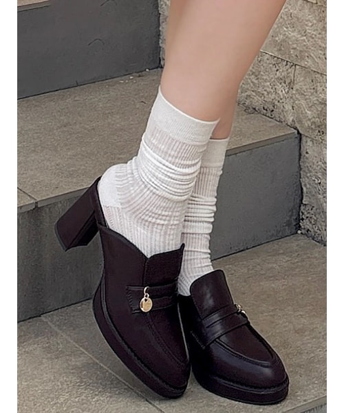 dazzlin（ダズリン）の「チャームローファーサボ（パンプス・レディース・ブラック/ブラウン・M/L）」の7枚目の写真