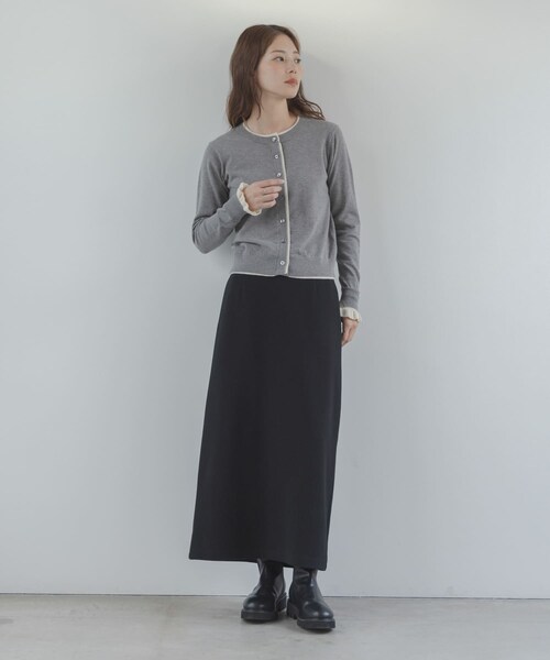 URBAN RESEARCH Sonny Label（アーバンリサーチサニーレーベル）の「配色フリルニットカーディガン（カーディガン/ボレロ・レディース・グレー/ネイビー/ブラウン・Free）」の10枚目の写真