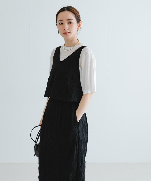 URBAN RESEARCH（アーバンリサーチ）の「『別注』GGG×URBAN RESEARCH　クロップドワッシャートップス（タンクトップ・レディース・BLACK/WHITE・FREE）」の17枚目の写真