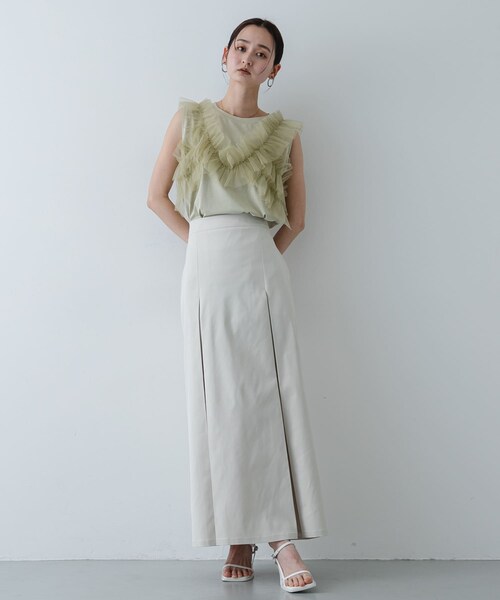 SENSE OF PLACE by URBAN RESEARCH(センスオブプレイスバイアーバンリサーチ)の「ボックスプリーツスカート(スカート・レディース・IVORY/BLACK/BEIGE・S/M)」の8枚目の写真